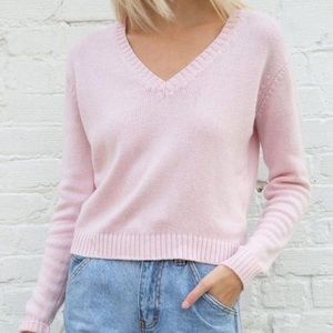 Brandy Melville light pink Leigh v-neck sweater
